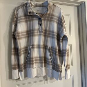 Maurices Cream and Brown Sweatshirt Cozy Top